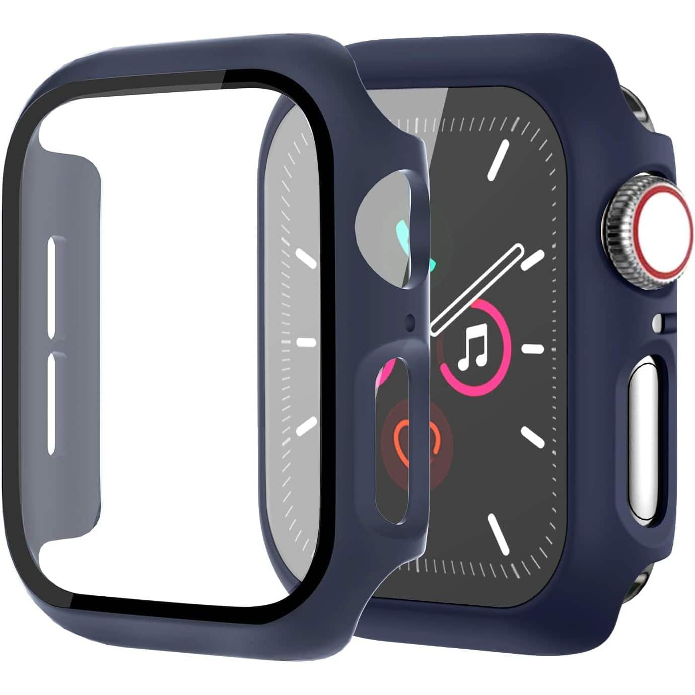 Entronix - Case Compatible with iWatch Series 6/5/4/SE (3rd/2nd/1st Gen), 40mm - Hard Cover w/ Built-In Screen Protector - Navy Blue