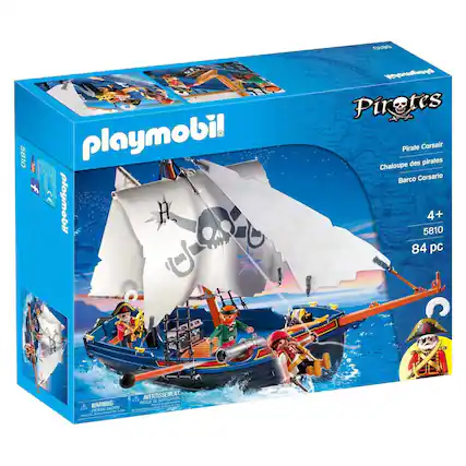 8810 5810 playmobil I + CE playmobil Pirates Pirate Corsair Chaloupe des pirates Barco Corsario 4+ 5810 84 pc WARNING: CHOKING HAZARD - Small parts. Not for children under 3 years. AVERTISSEMENT: RISQUE DE SUFFOCATION - Petites pièces. Ne convient pas aux enfants de moins de 3 ans.