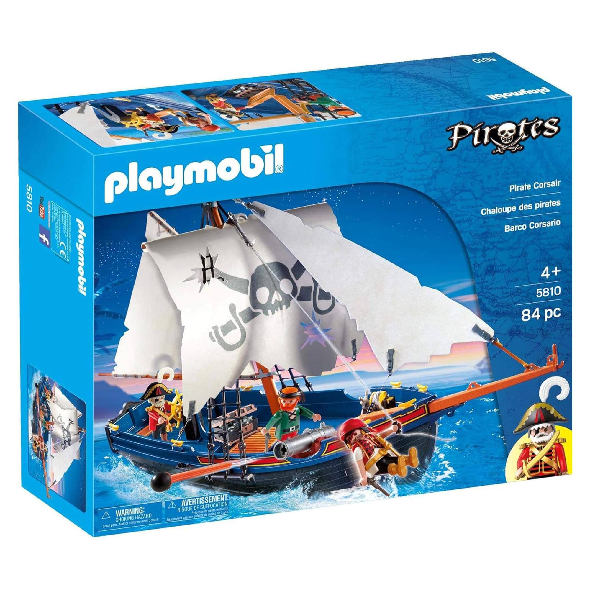 8810 5810 playmobil I + CE playmobil Pirates Pirate Corsair Chaloupe des pirates Barco Corsario 4+ 5810 84 pc WARNING: CHOKING HAZARD - Small parts. Not for children under 3 years. AVERTISSEMENT: RISQUE DE SUFFOCATION - Petites pièces. Ne convient pas aux enfants de moins de 3 ans.