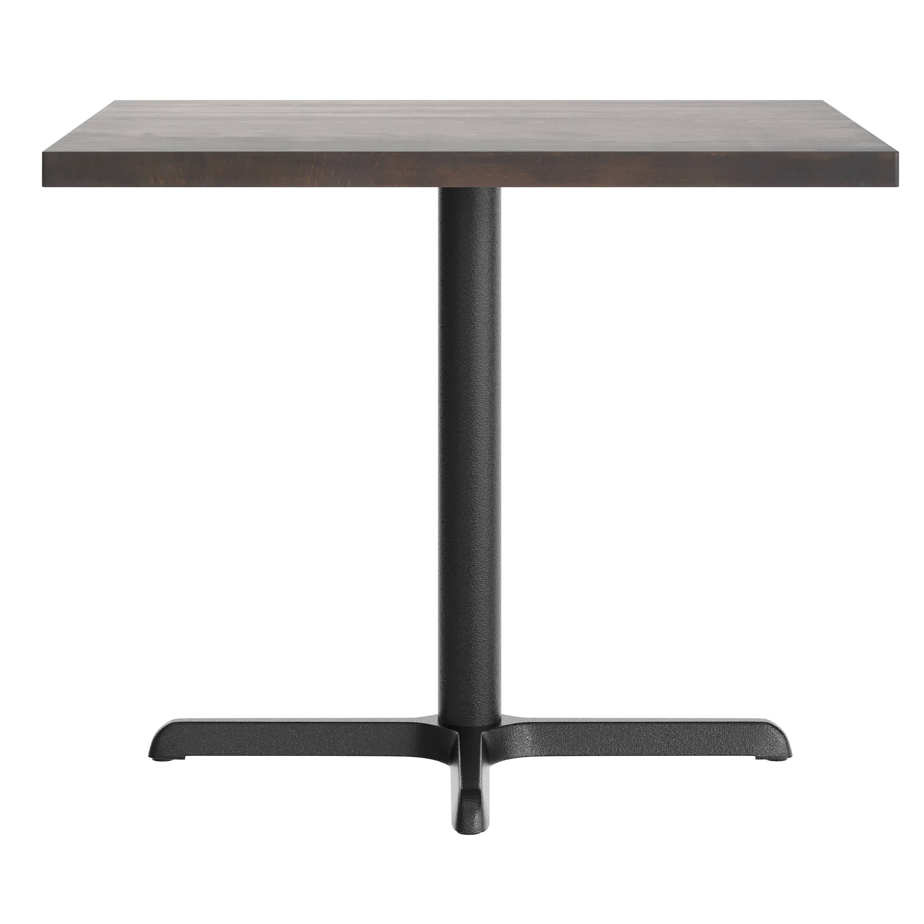 Left. Flash Furniture - Bennett 36" Square Solid Wood Commercial Indoor Tabletop in Dark Brown with 30" x 30" Dining Height Rust-Resistant Black - Brown.