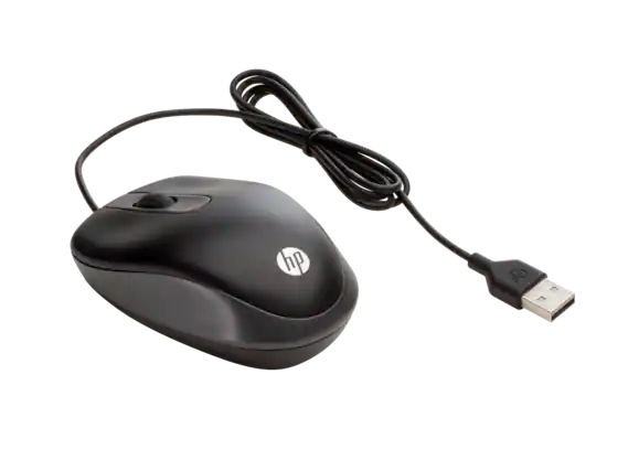 Front. HP - USB Travel Mouse - Black.