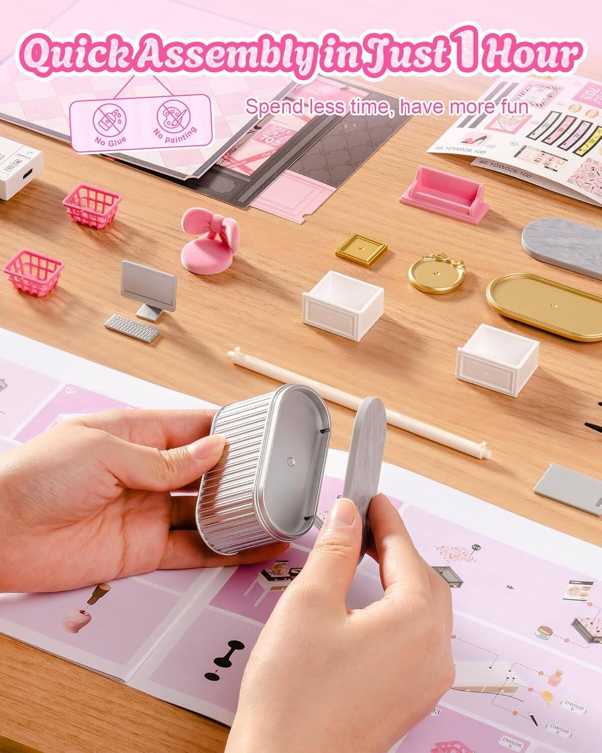 Quick Assembly in Just 1 Hour  
Spend less time, have more fun  
No painting  
No Glue  
SALE 70%