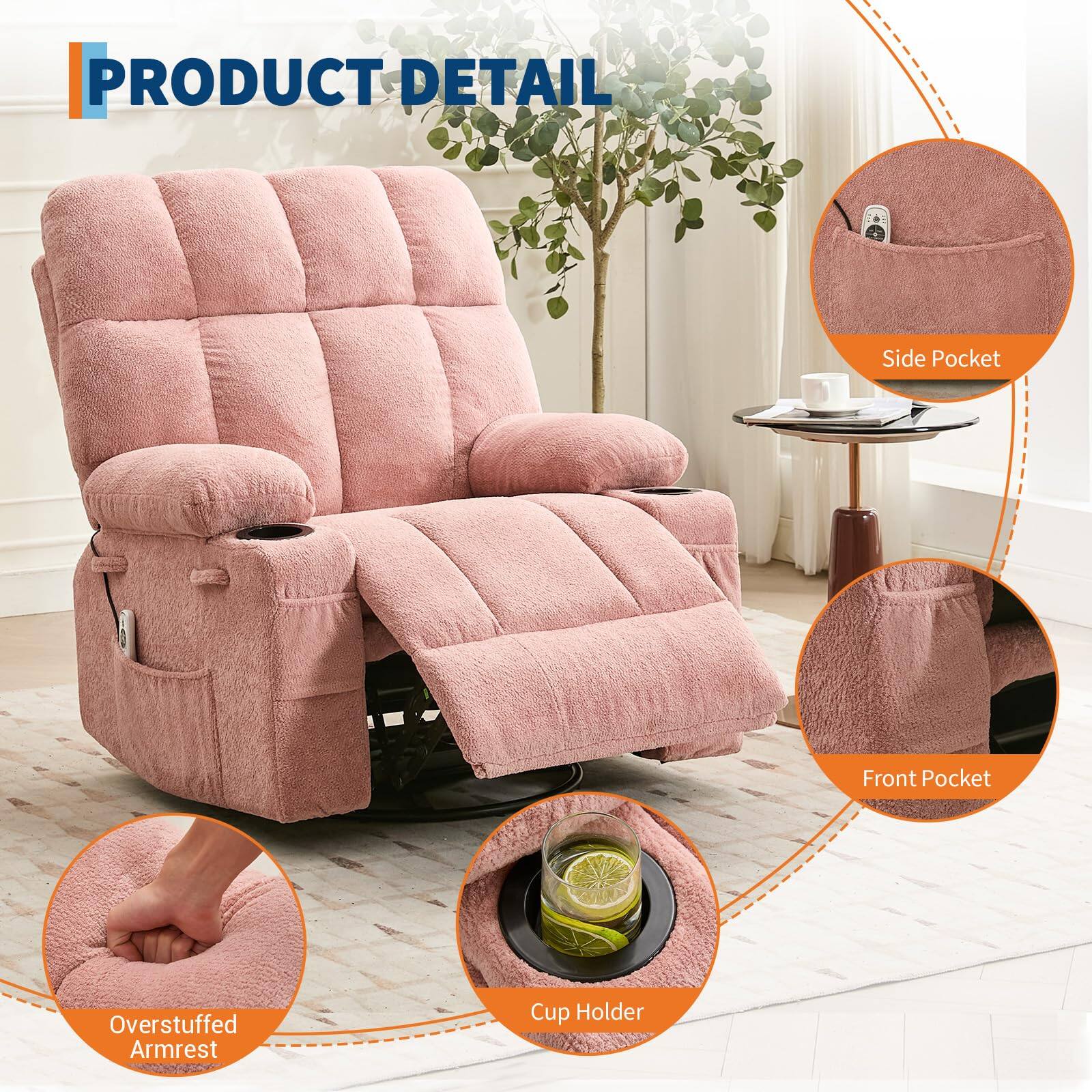 PRODUCT DETAIL

- Side Pocket
- Front Pocket
- Overstuffed Armrest
- Cup Holder