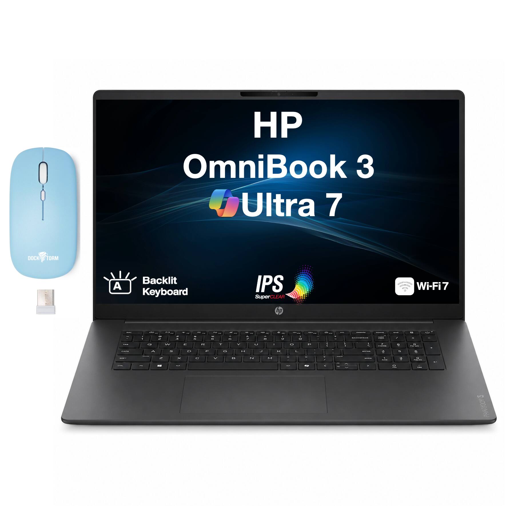 HP OmniBook 3 Ultra 7

DOCK TORM

Backlit Keyboard

IPS SuperCLEAR

Wi-Fi7