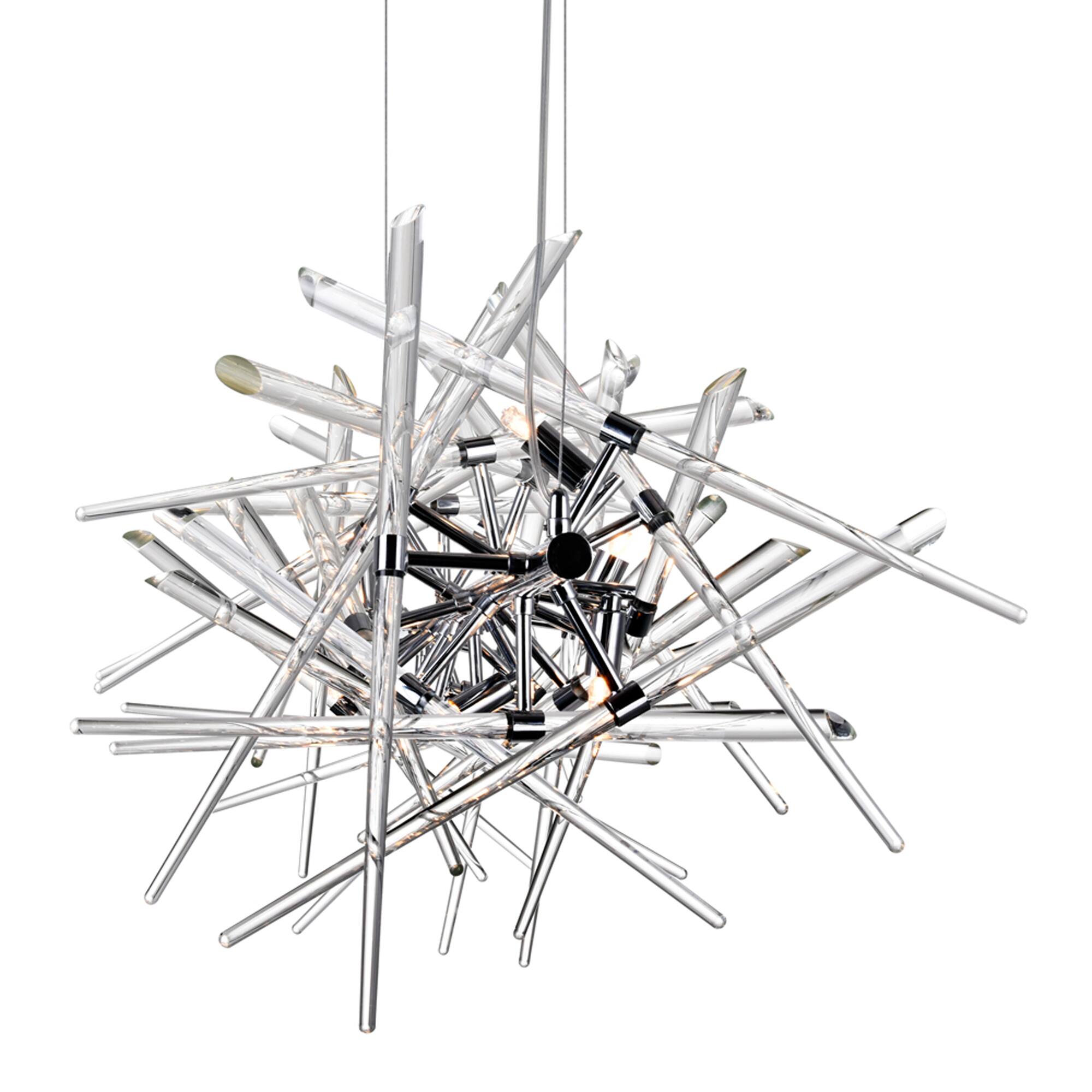 Left. CWI Lighting - Icicle 9 Light Chandelier With Chrome Finish - Chrome.
