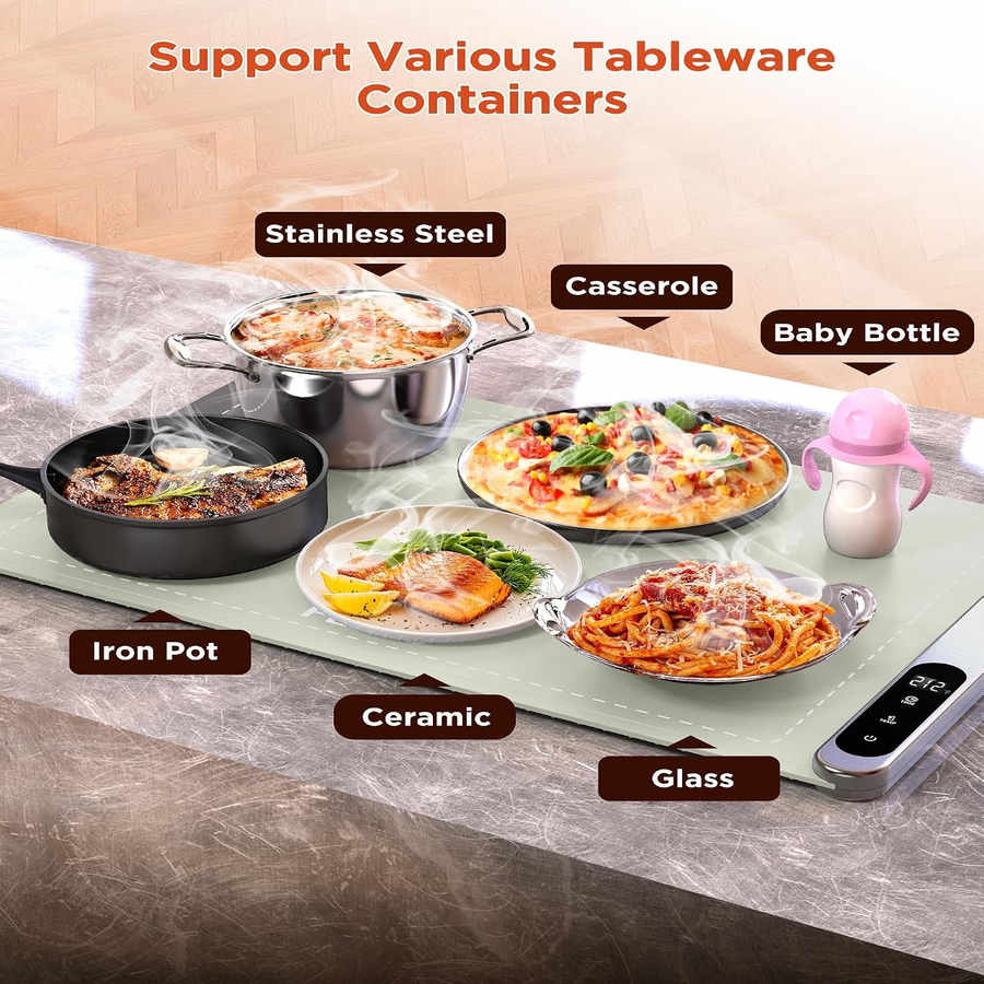Support Various Tableware Containers

- Stainless Steel
- Casserole
- Baby Bottle
- Iron Pot
- Ceramic
- Glass