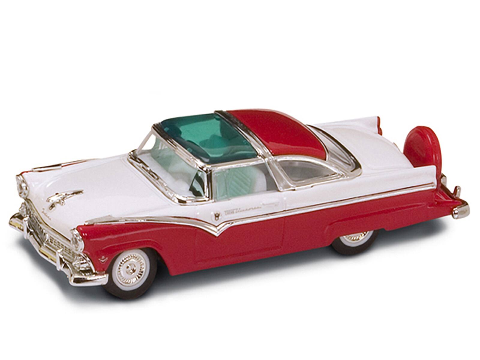 Alt View 1. Road Signature - 1955 Ford Crown Victoria Red and White 1/43 Diecast Model Car by Road Signature.