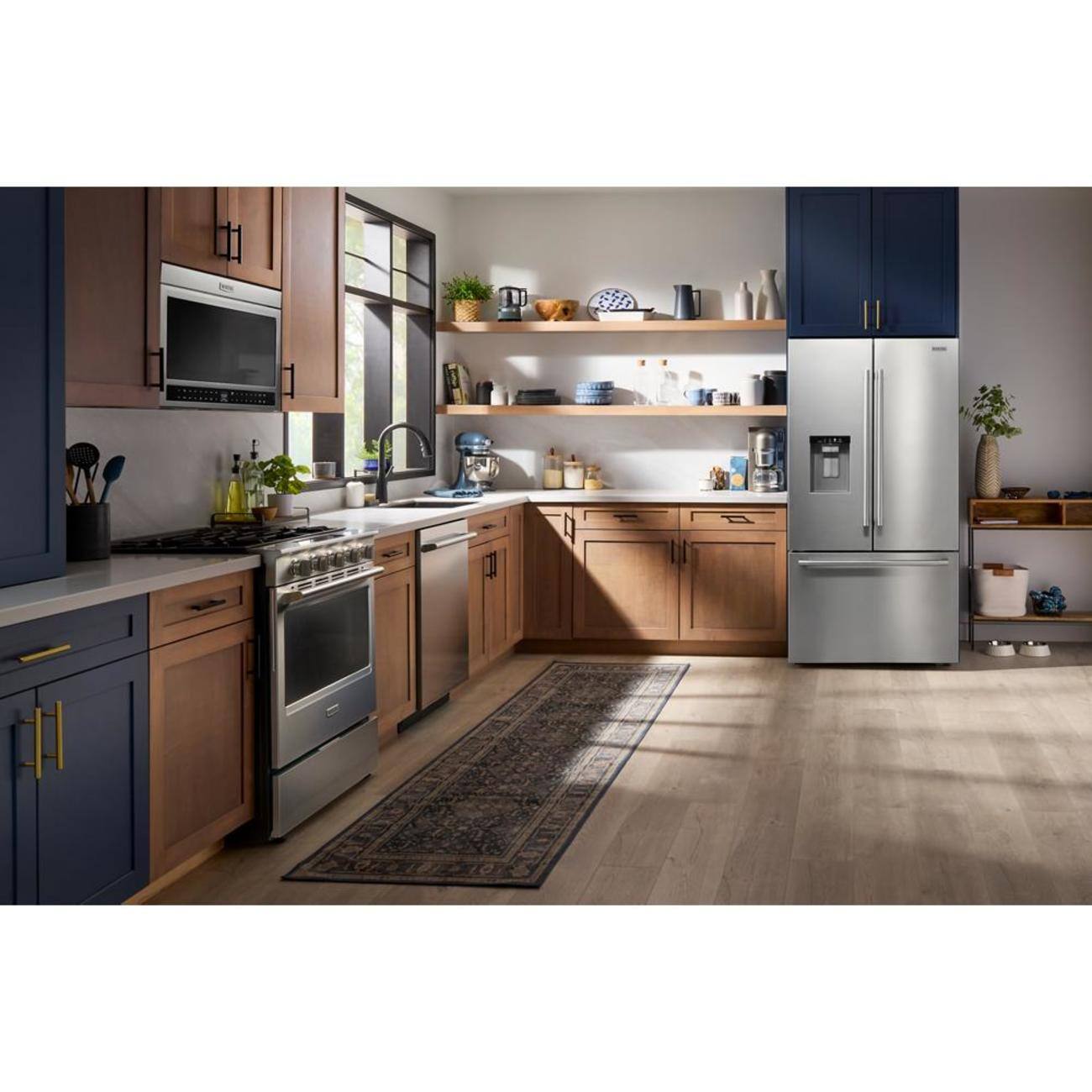 Alt View 2. Maytag - Maytag - Maytag 30 Cu. Ft. XL Capacity French Door Bottom Mount Refrigerator with In-Door-Ice Dispensing System - Fingerprint-Resistant Stainless Finish.