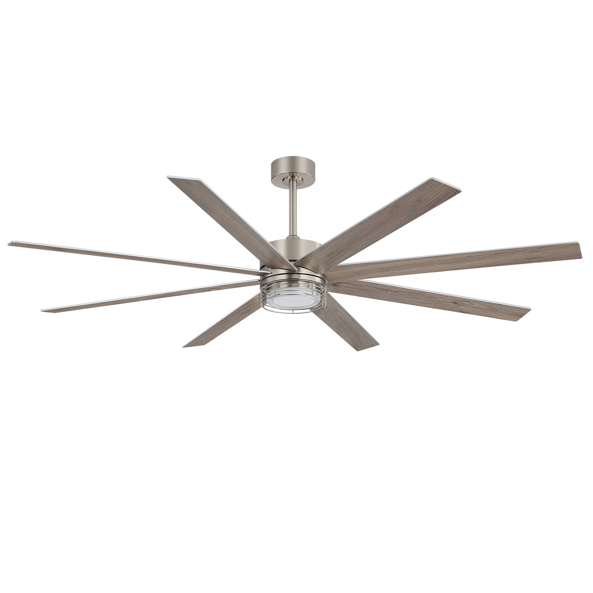 Alt View 10. Breezary - 72-Inch Modern Ceiling Fan with Dimmable 3-Color LED Light 8 Blades DC Motor Remote Timer Downrod Mount - 72-inch White.