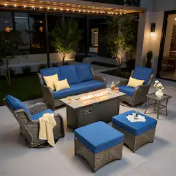 Navy Blue(Brown Wicker)