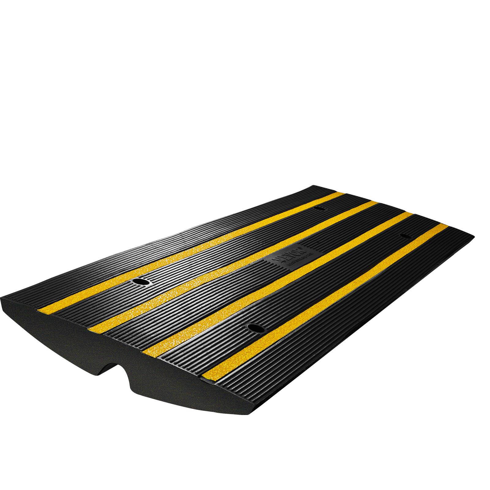Alt View 5. VEVOR - Curb Ramp, 2.6" Rise Rubber Driveway Ramps, Heavy Duty 33069 lbs Weight Capacity Threshold Ramp, Curbside Bridge - Black.