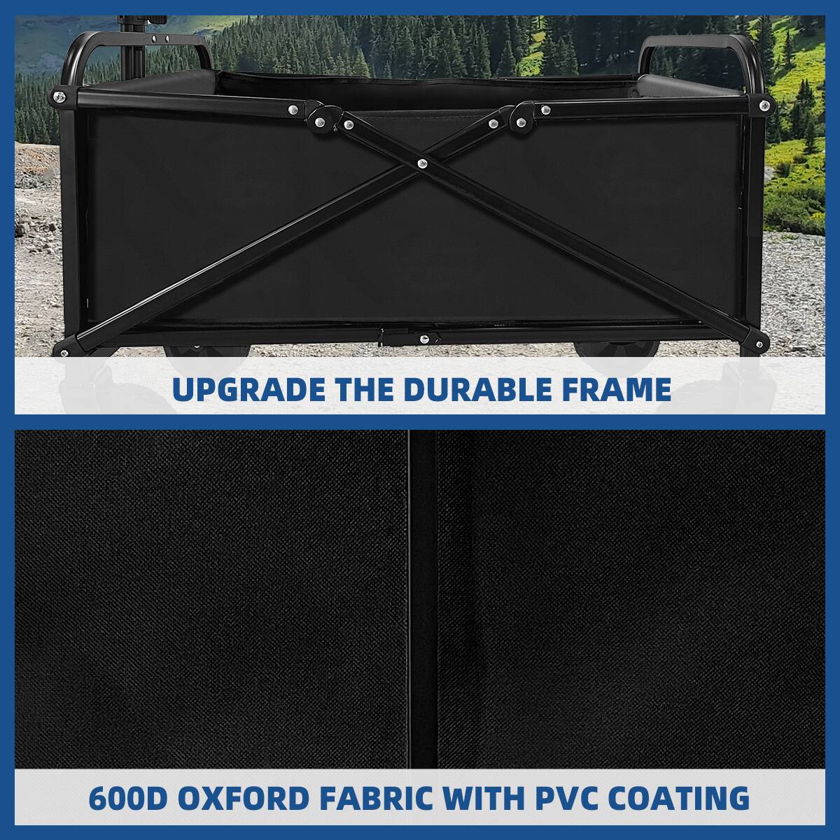UPGRADE THE DURABLE FRAME 600D OXFORD FABRIC WITH PVC COATING