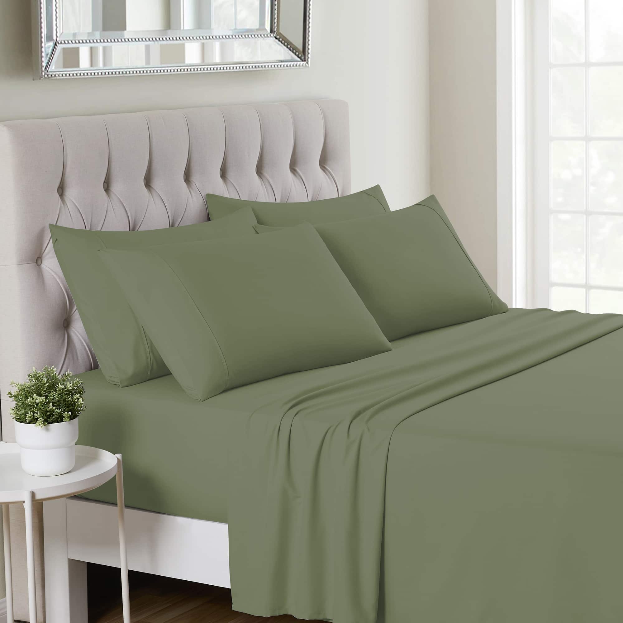 Sweet Home Collection - Deluxe Microfiber Sheet Set with Bonus Pillowcases, Ultra Soft 1500 Series, Twin - Sage