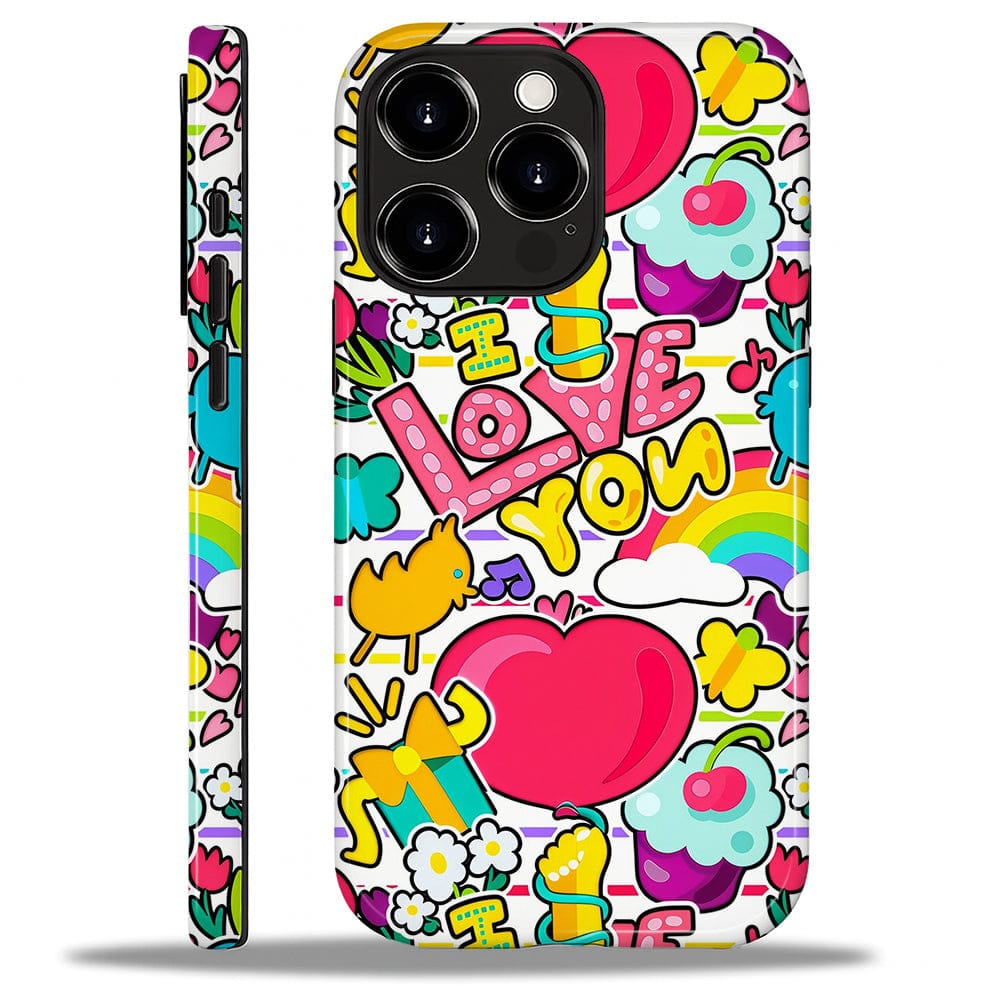 BUBM - Smartphone Case for iPhone - 2-Layer Durable Smartphone Protection Case - Candy Love Pop - Candy Love Pop for iPhone 14 Pro Max