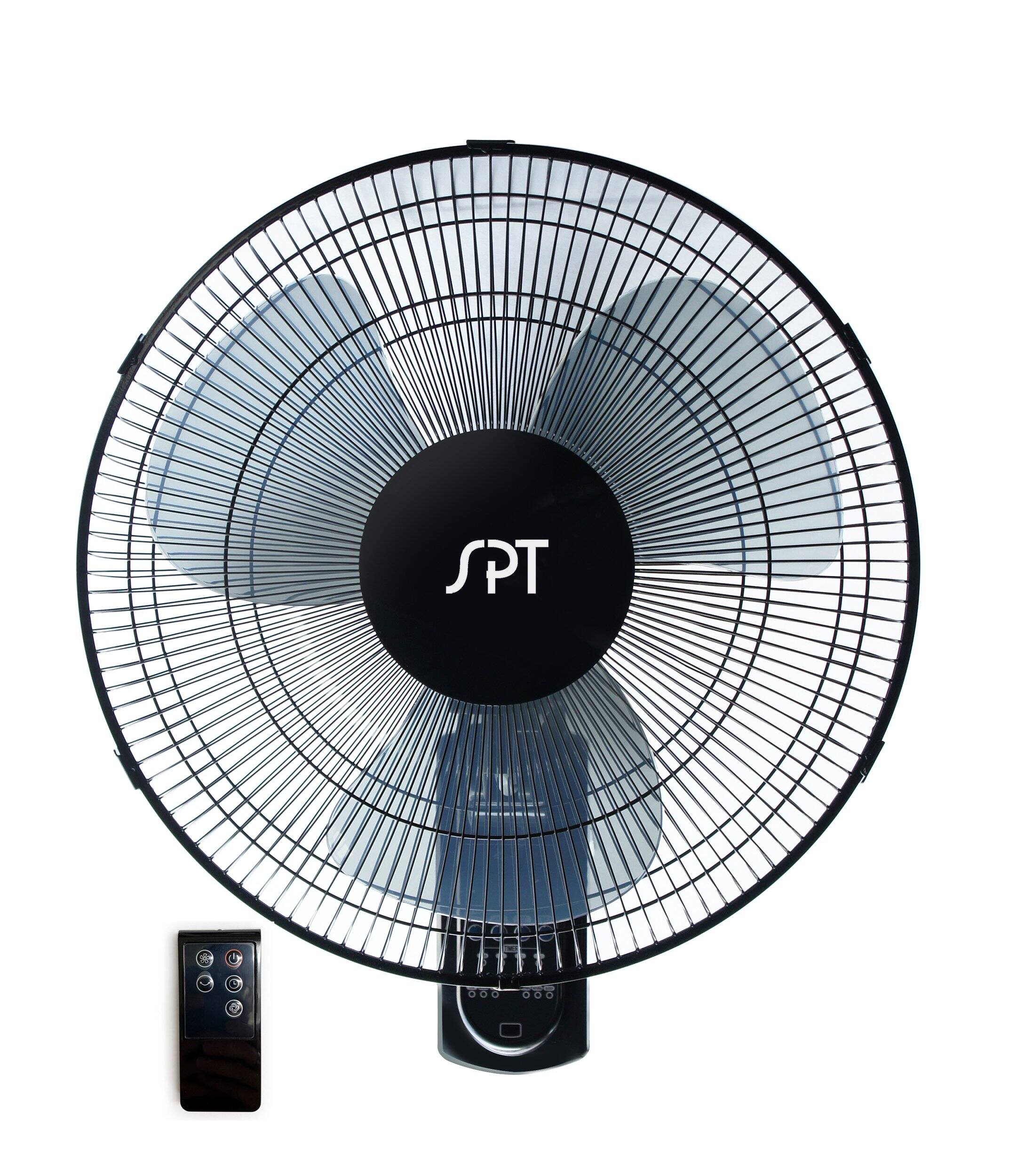 Front. SPT - 16″ Wall Mount Fan with Remote Control.