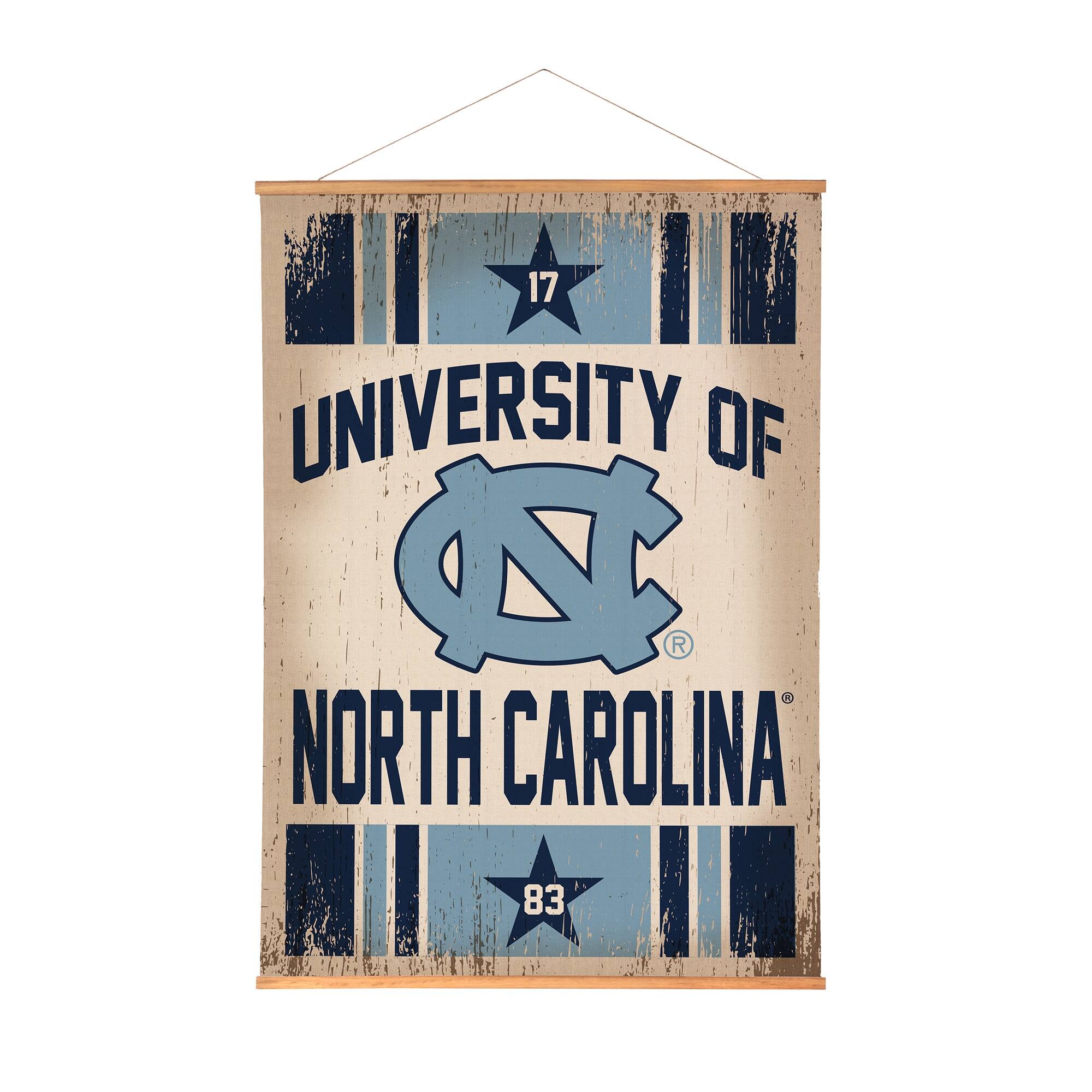 North Carolina Tar Heels 36" x 54" Large Canvas Wall Art Tapestry with Wood Frame