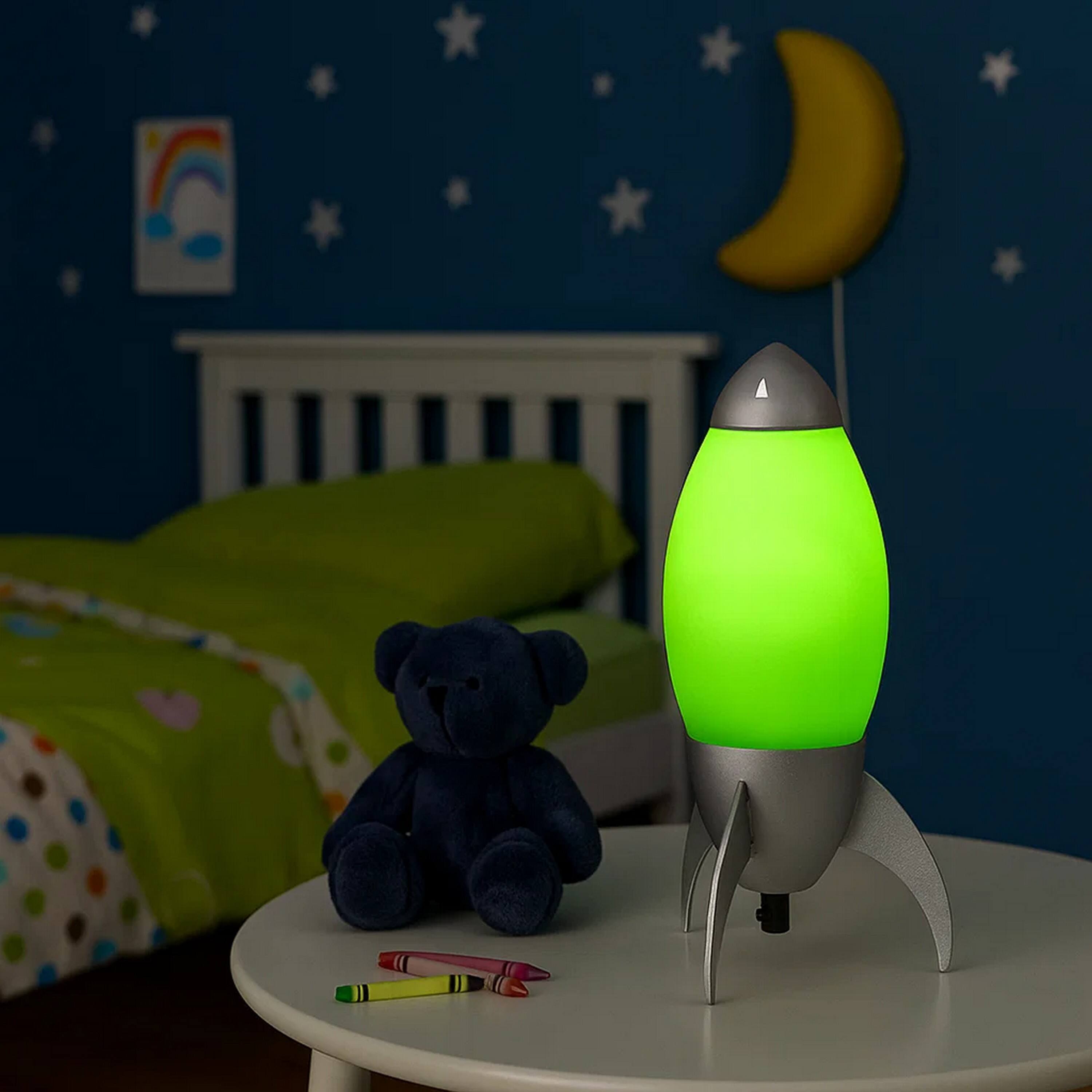 Manhattan Lane Kid Table Lamp with Rocket Design Silhouette Green ...