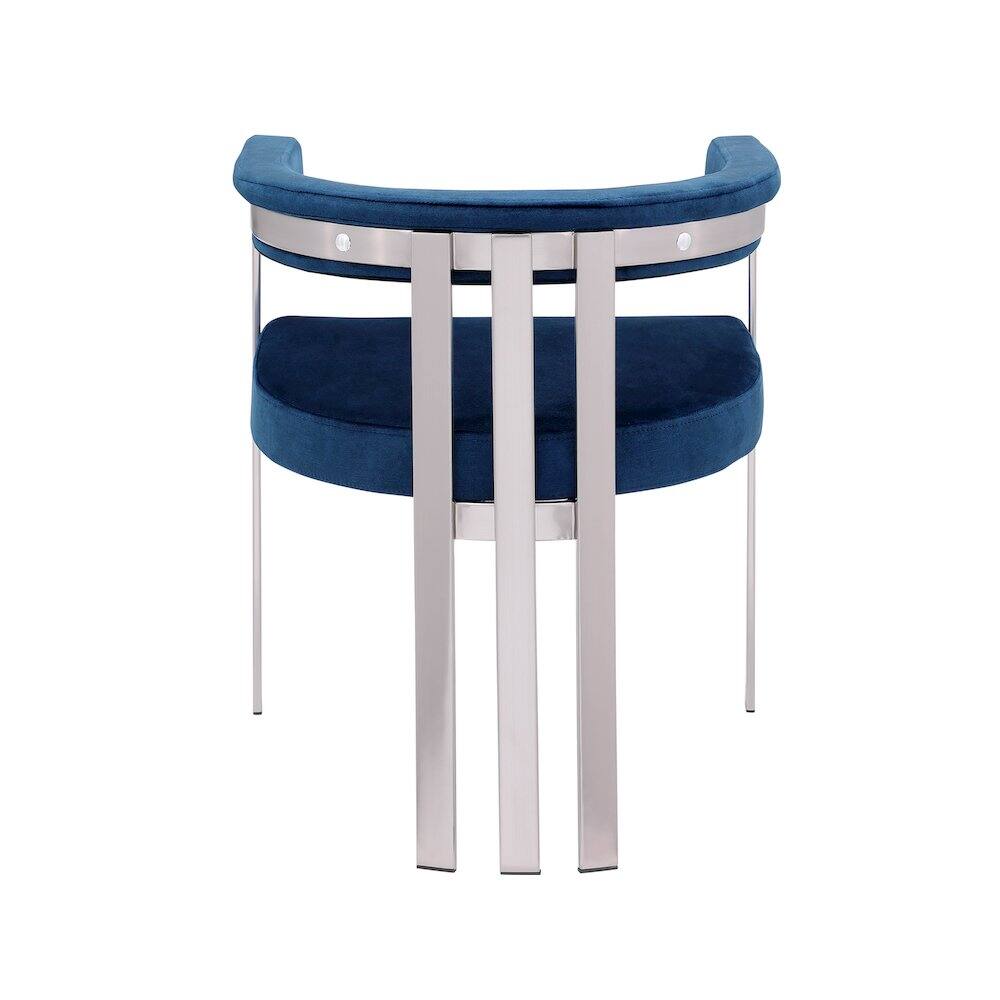 Alt View 1. Meridian Furniture - Marcello Navy Velvet Dining Chair, Set of 2 - Blue.