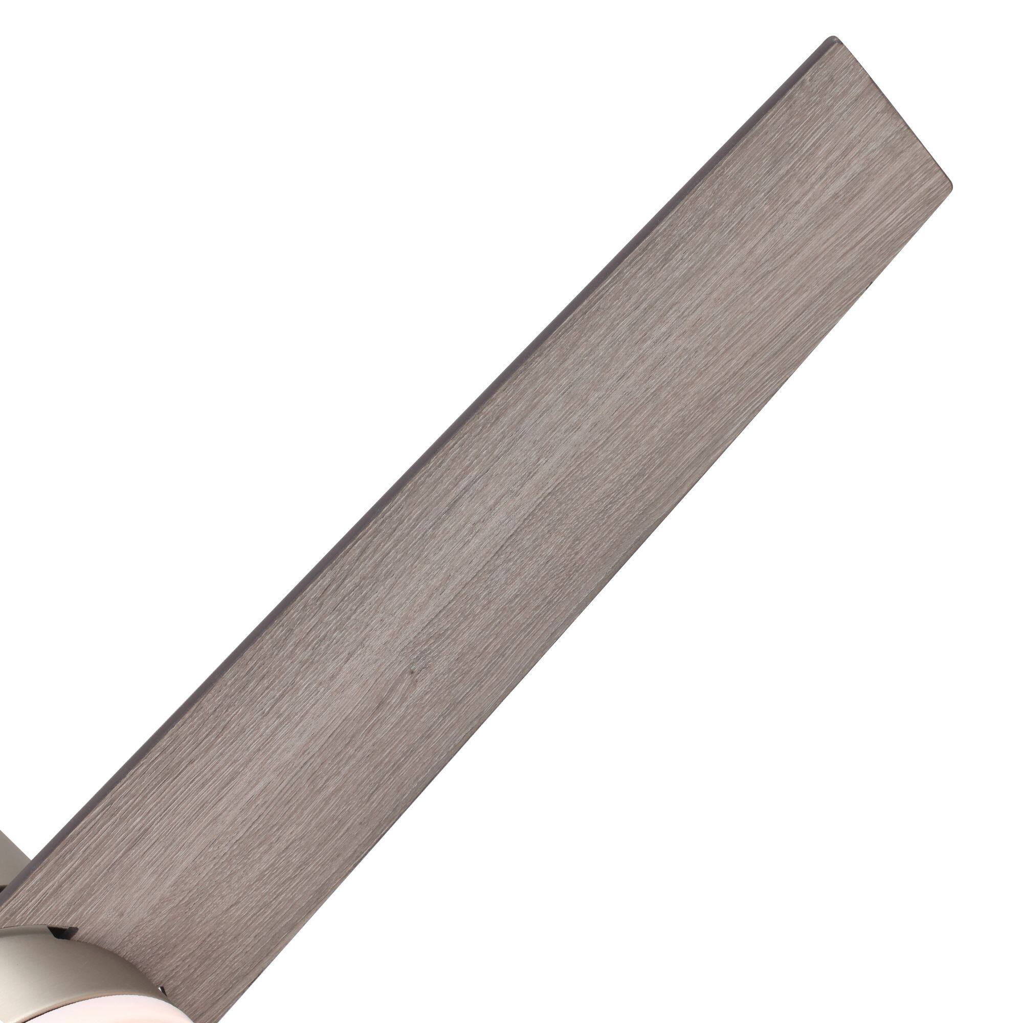 Alt View 6. Parrot Uncle - 48" Modern 3-Blade Wooden Flush Mount Ceiling Fans with Light and Remote - Nickel.