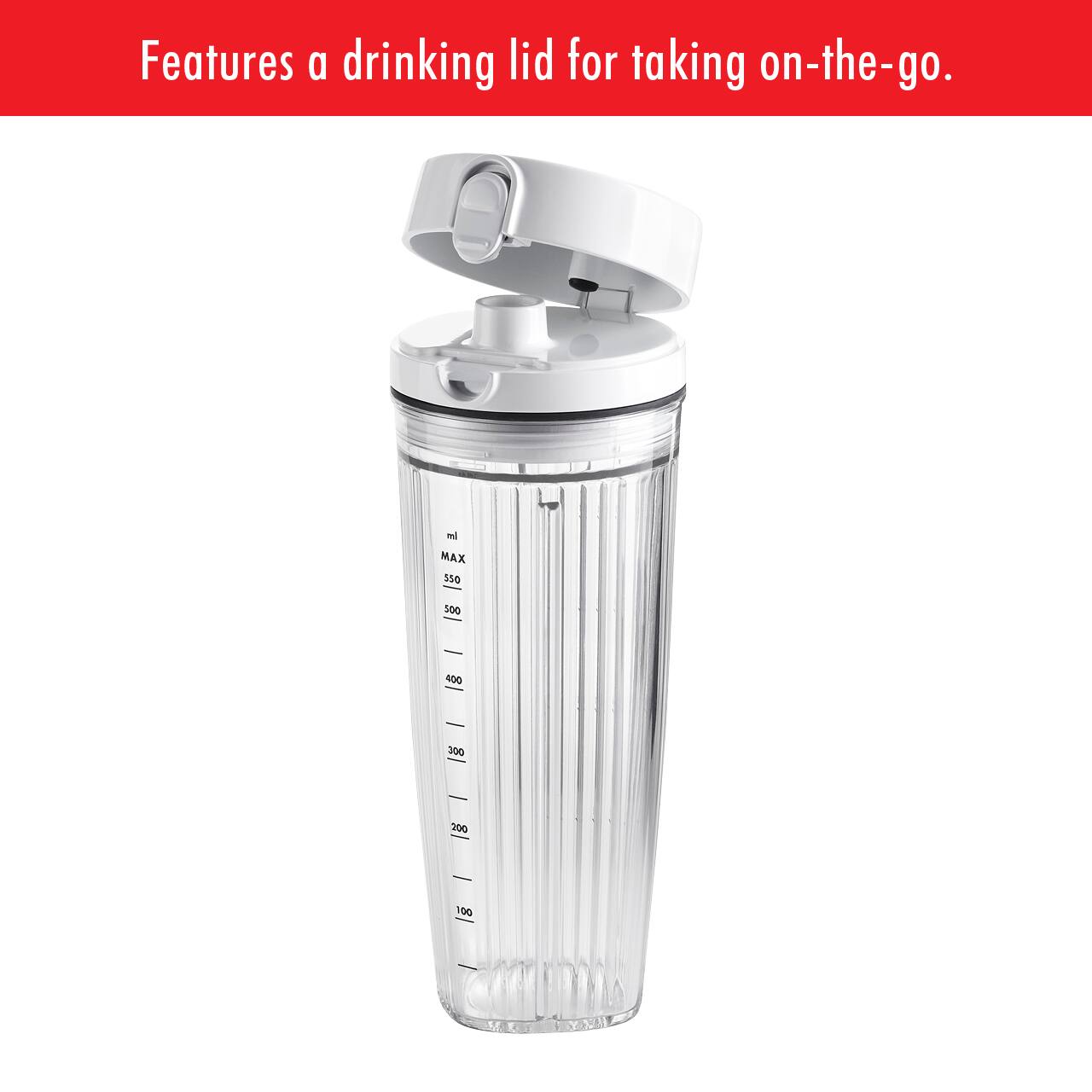Features a drinking lid for taking on-the-go.  
MAX 350 300 | 400 : 300 200 100