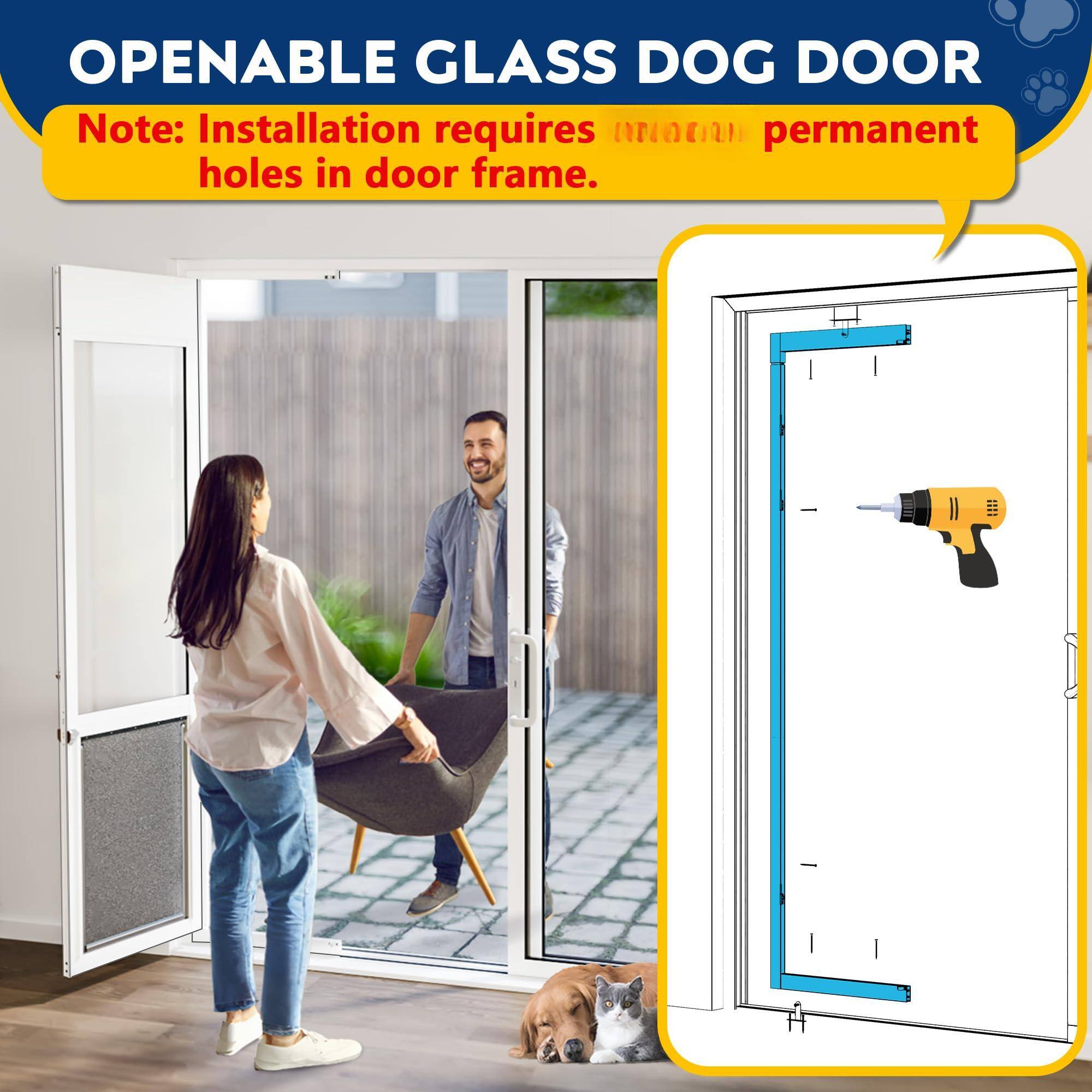 Empire DigiLabs Xlarge Dog Door For Sliding Glass Openable Pet Doors ...