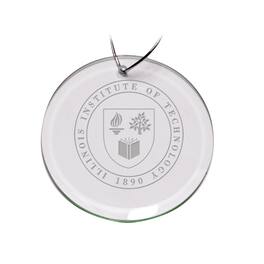Jardine - Illinois Tech Scarlet Hawks 3'' Round Glass Ornament - Multicolor