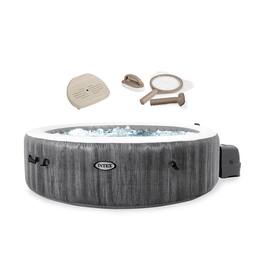 Intex - PureSpa Plus Inflatable Hot Tub, Maintenance Accessories & Inflatable Seat - Gray