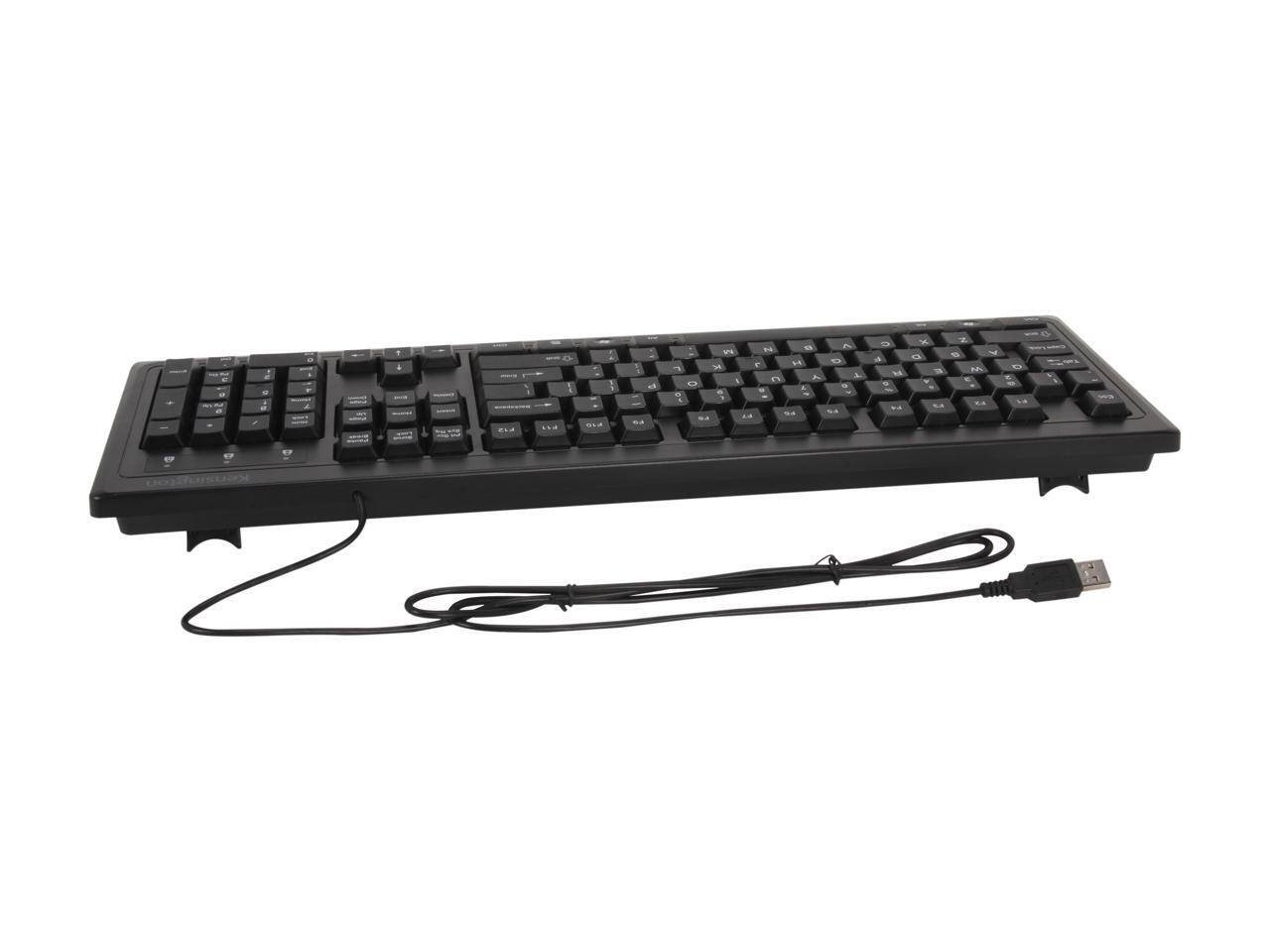 Alt View 2. Kensington - Kensington Keyboard & Mouse - USB, PS/2 Membrane Cable Keyboard - 104 Key - English (US) - Black - USB Cable Mouse, PS/2 - Black.