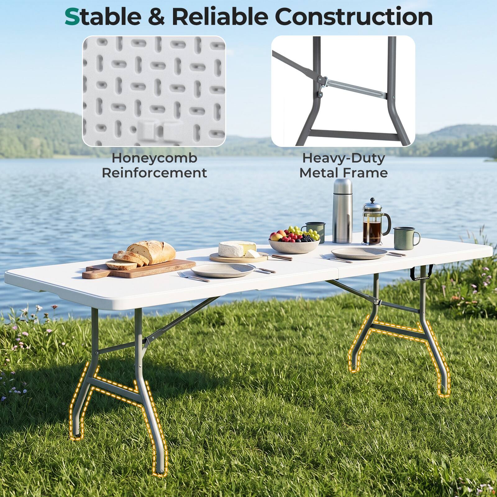 Stable & Reliable Construction  
Honeycomb Reinforcement  
Heavy-Duty Metal Frame