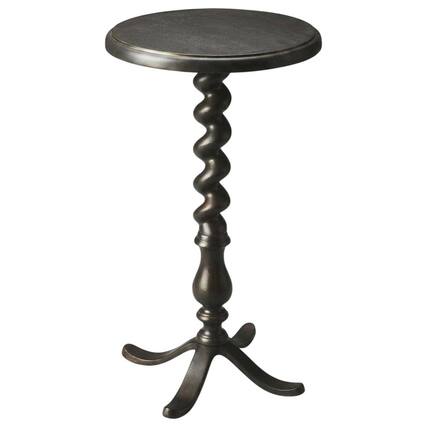 Front. Starlight Canyon Home - Twisted Rope Round Side Table, Transitional Accent End Table for Living Room - Gray.