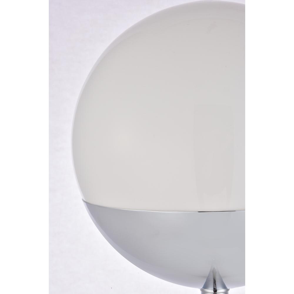 Left. Living District - Eclipse 1 Light Chrome Floor Lamp With Frosted White Glass - Chrome And Frosted White.