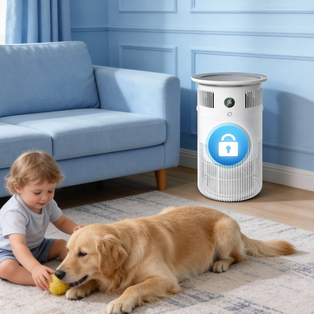 Alt View 4. Airdog - Airdog P50 Air Purifiers for Home Pets, Covers Up to 1290 Sq. Ft with Washable Filters TPA Halo Tech for Pet Hair, Odors - White.