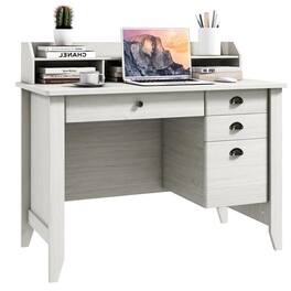 Pefilos - Computer Desk PC Laptop Study Writing Table Workstation, Small Home Office Desk - White