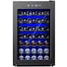 SIMZLIFE - 45 Bottle Wine Cooler Refrigerator,Built-in Wine Fridge with Stainless Steel Glass Door,Ideal for Home, Kitchen & Office - Black
