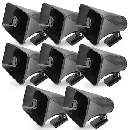 Front. Pyle - Pyle 6" PA Horn Speaker for Indoor/Outdoor Use, 50W Peak Power, Black, 8 Pack - Black.