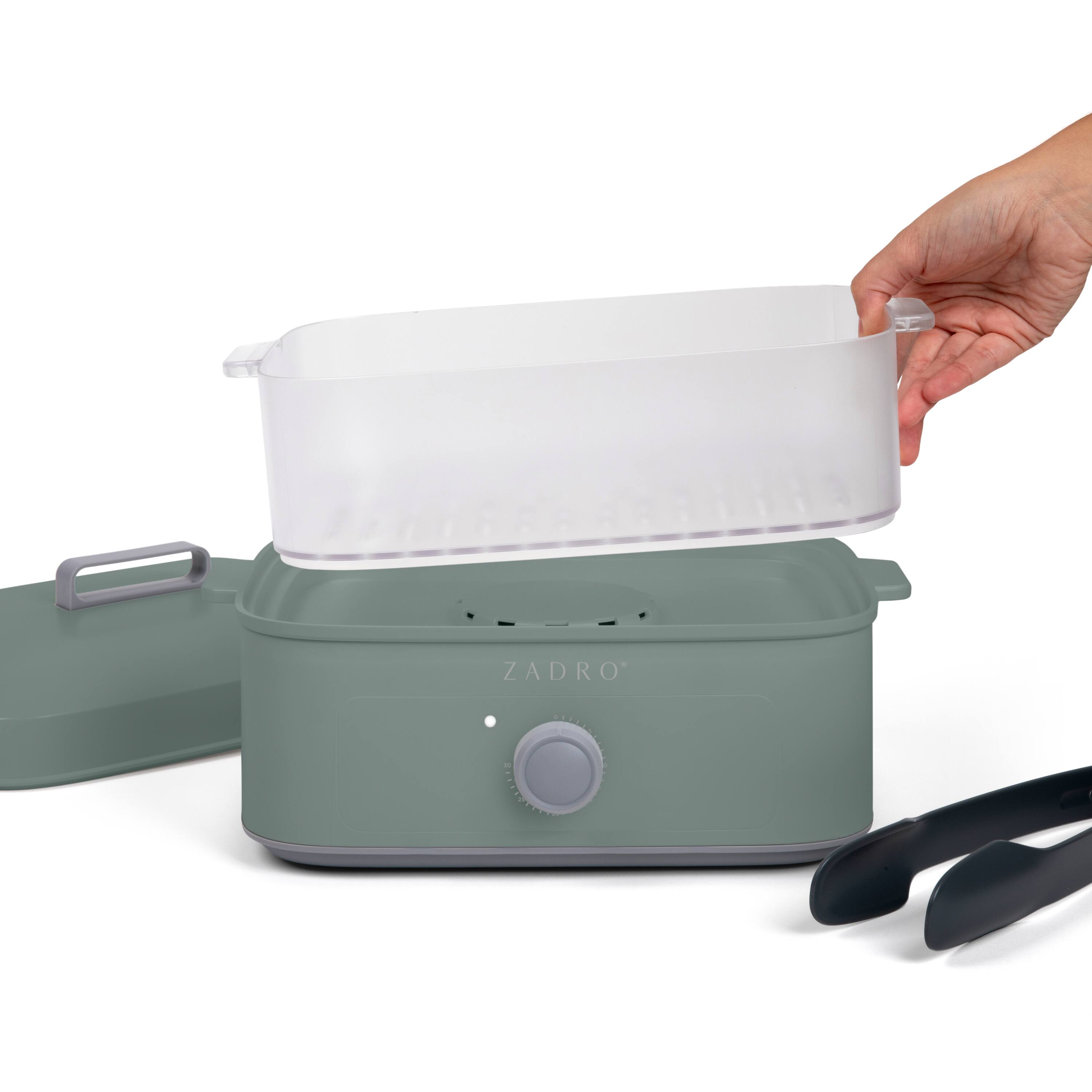 Alt View 2. Zadro - Zadro 8-Liter Towel Steamer with Tongs - Dark Green.