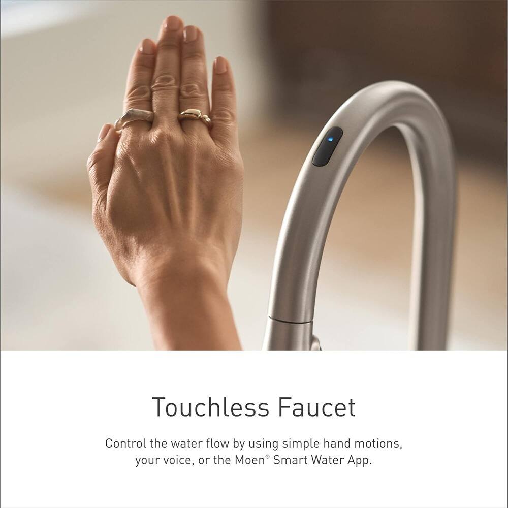 Touchless Faucet
Control the water flow by using simple hand motions, your voice, or the Moen® Smart Water App.