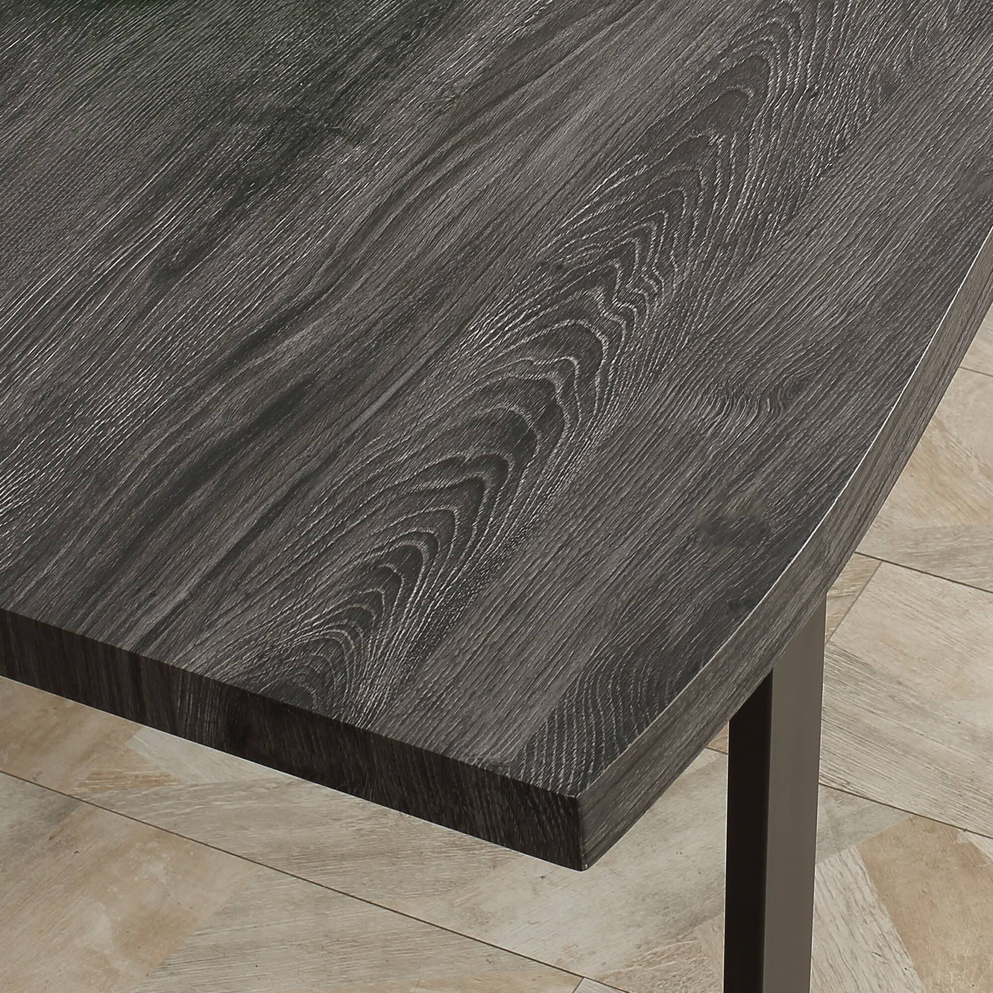 Alt View 4. Homcom - 63" Modern Dining Table for 6 People, Kitchen Table with Steel Legs, Rectangle Dinner Table with Strong Metal Base - Grey.