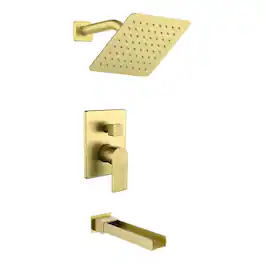 Boyel Living - Shower Set 8 Inch SUS304 Top Spray Waterfall Spout Dual Water Outlet - Brushed Gold