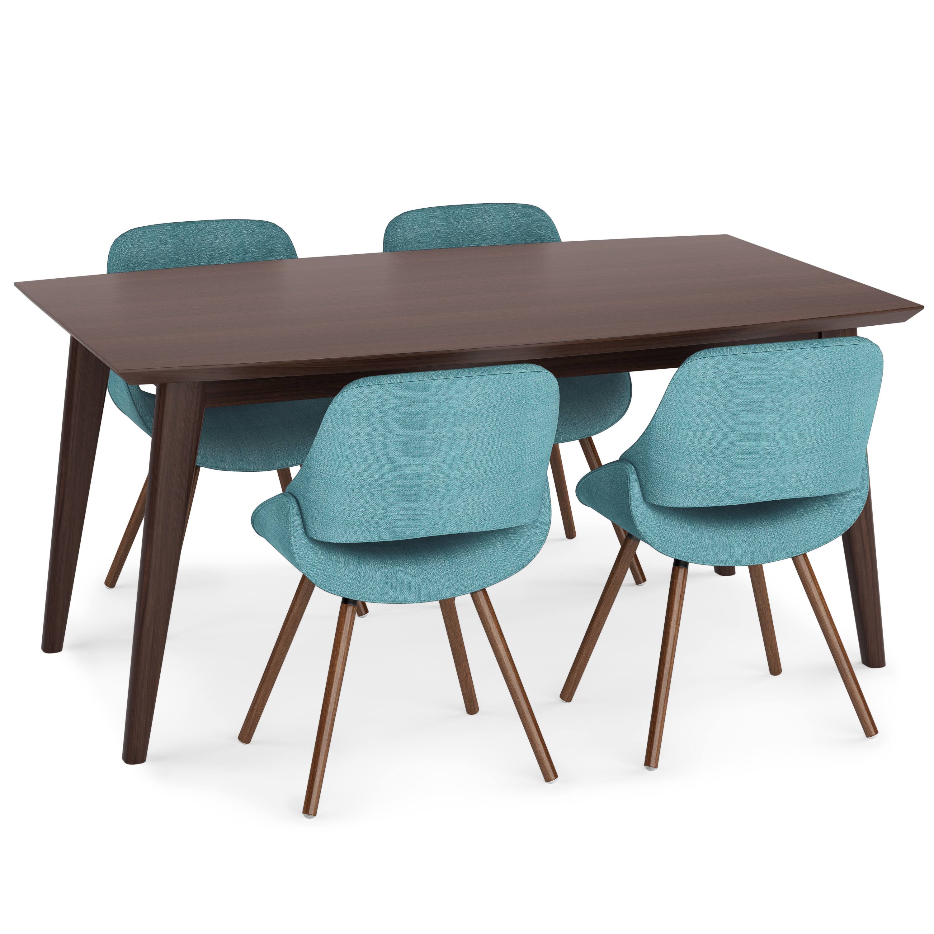 Alt View 2. Simpli Home - Malden / Draper 5-Piece Dining Set - Turquoise Blue.