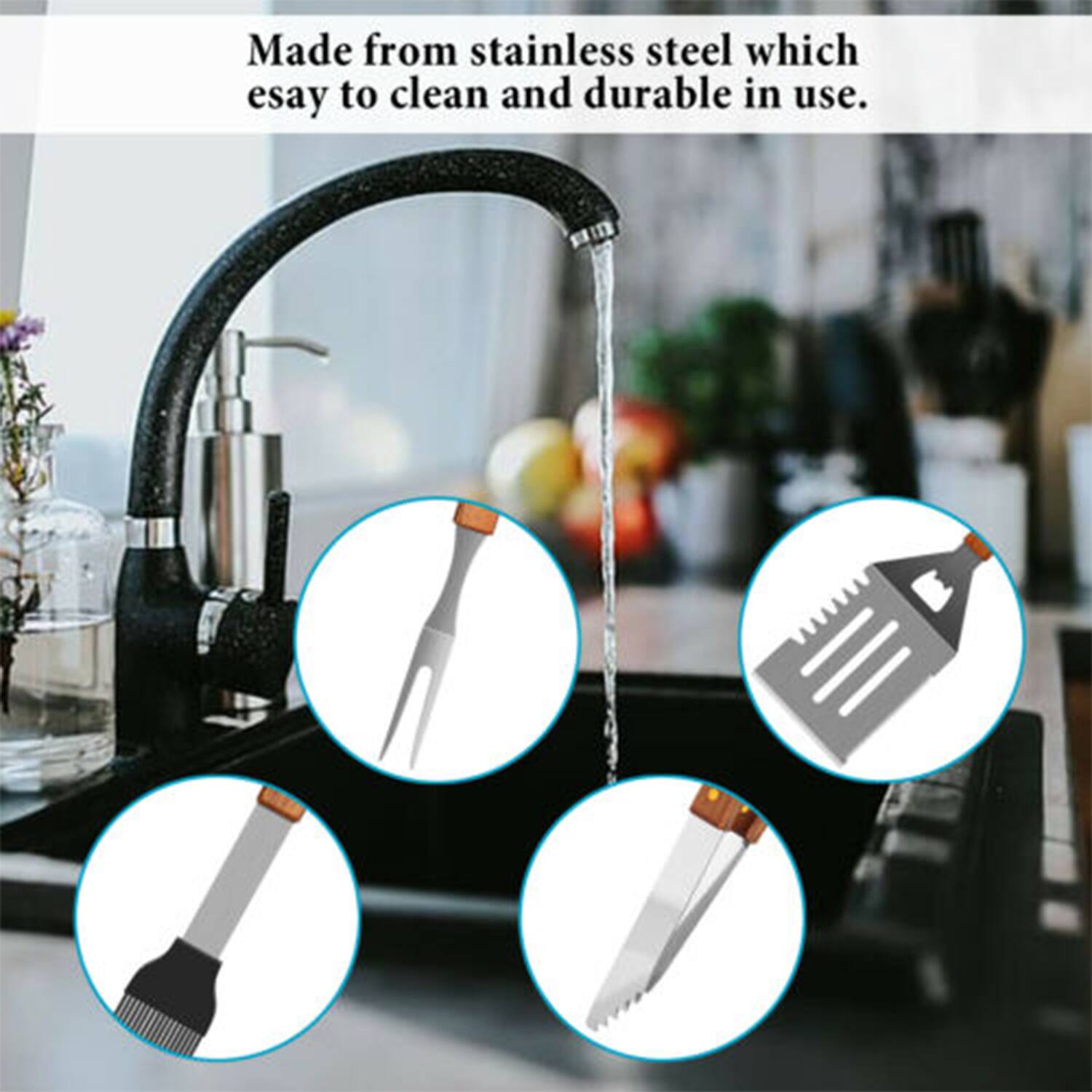 Made from stainless steel, which is easy to clean and durable in use.