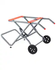 Front. VEVOR - Portable Table Saw Stand, 350 lbs Load Capacity, Rolling Foldable Table Saw Table with 8 Inches Rubber Wheels - Gray.