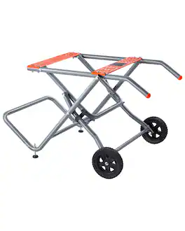 VEVOR - Portable Table Saw Stand, 350 lbs Load Capacity, Rolling Foldable Table Saw Table with 8 Inches Rubber Wheels - Gray
