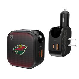 Keyscaper - Minnesota Wild 2-in-1 USB A/C Charger - Black