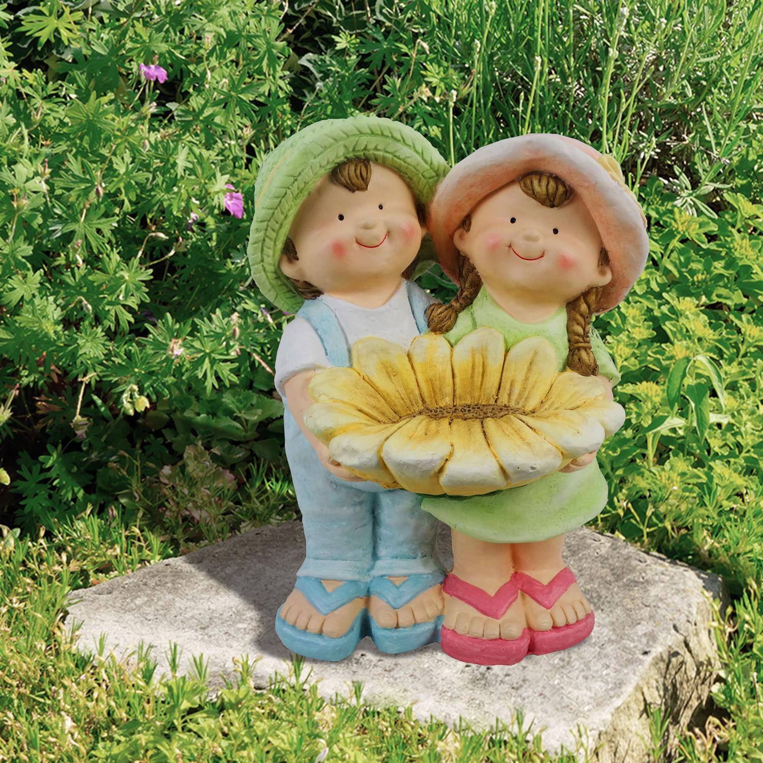 Angle. Alpine - Alpine Resin/Stone Multi-color 14 in. Statuary.