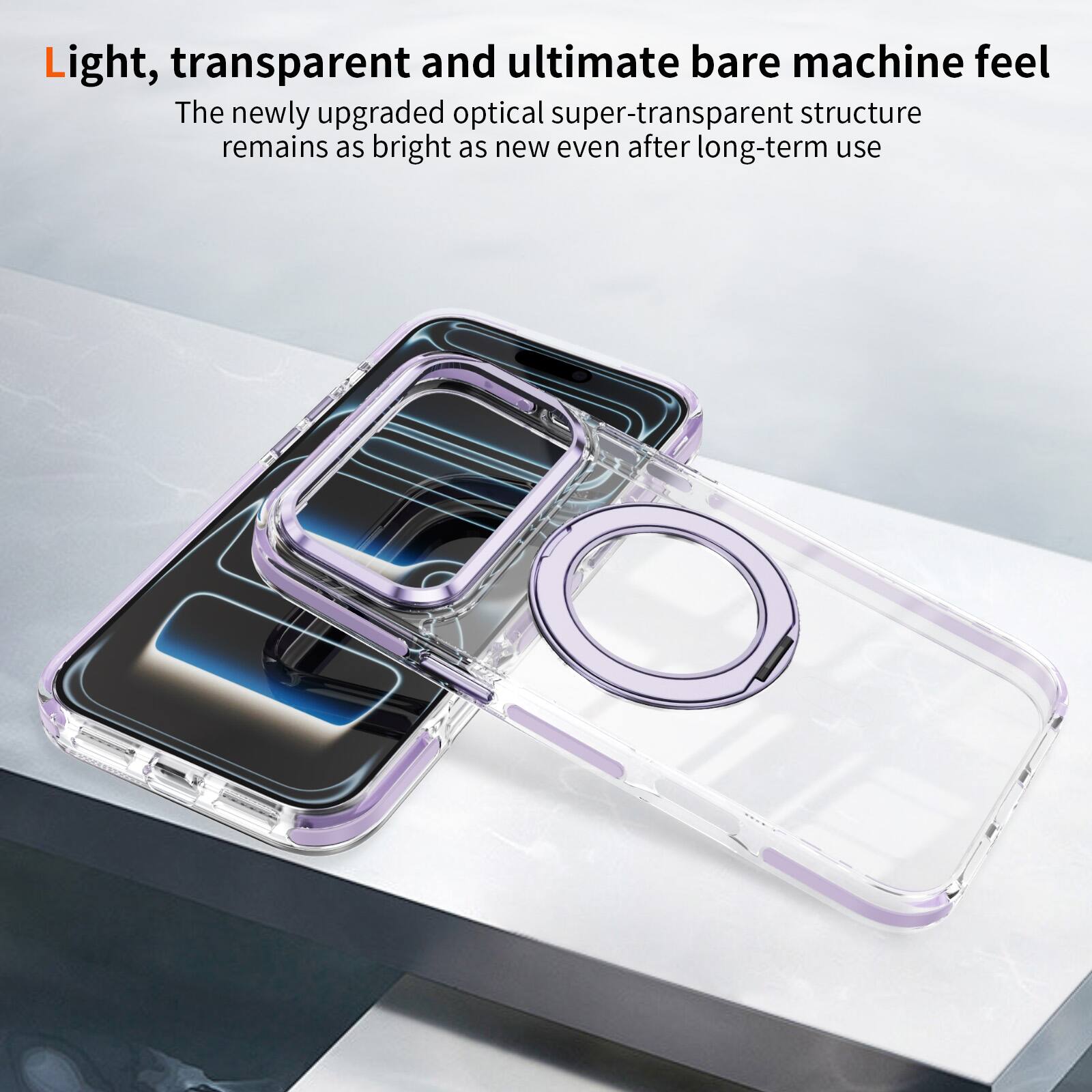 Light, transparent and ultimate bare machine feel

The newly upgraded optical super-transparent structure remains as bright as new even after long-term use