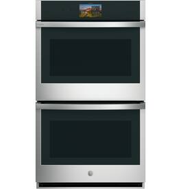 GE Profile - 30" Smart Built-In Double Electric True European Convection Wall Oven with No Preheat Air Fry and Precision Cooking - Stainless Steel