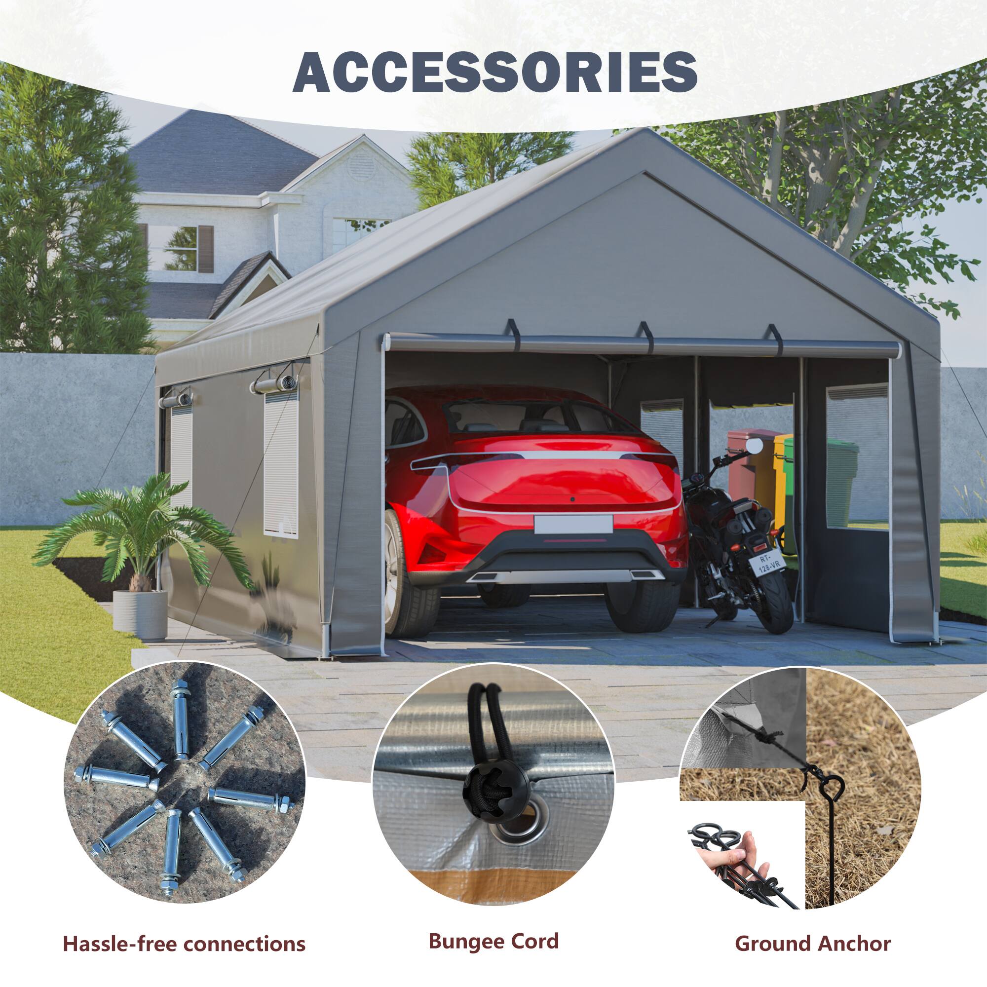 ACCESSORIES

- Hassle-free connections
- Bungee Cord
- Ground Anchor