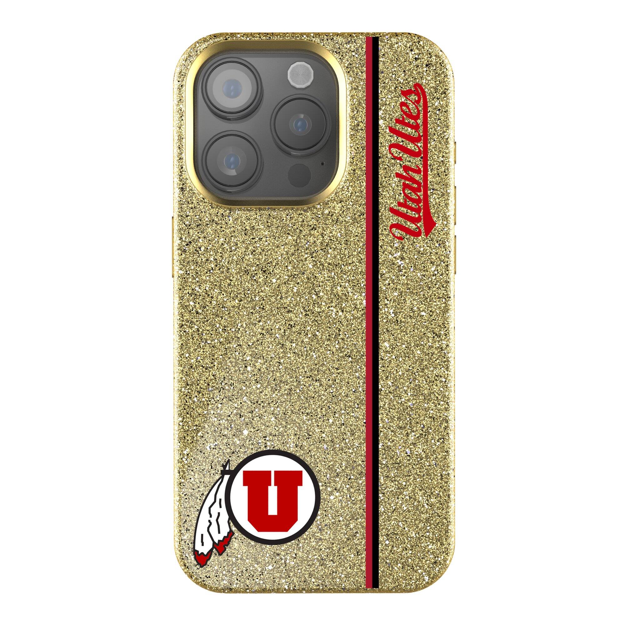 Front. Keyscaper - Gold Utah Utes iPhone Bling Case - 15 - Gold.