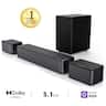 Ultimea - Poseidon M4T 5.1 Dolby Atmos Sound Bar for TV, Wireless Subwoofer, Surround Adjustable, 450W - Black